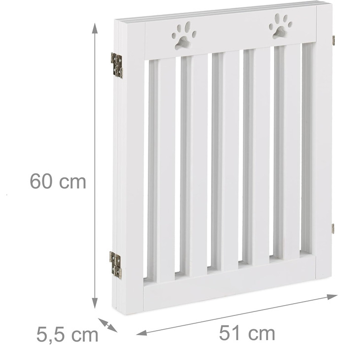 Захисне ворота для собак Relaxdays, 60 x 153 см, MDF, розкладне, біле