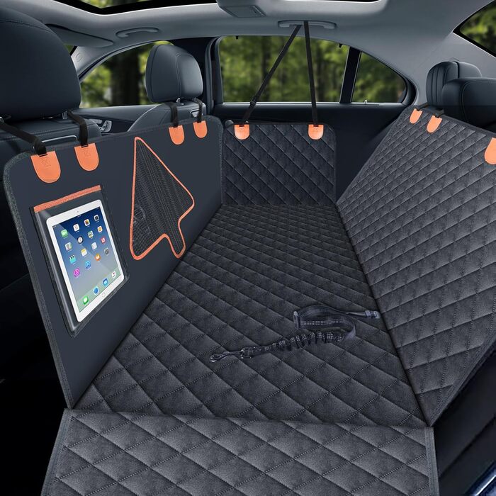 Чохол на автокрісло для тварин, водовідштовхувальний, багаторазовий, з фіксаційним ременем, чорний, розмір L