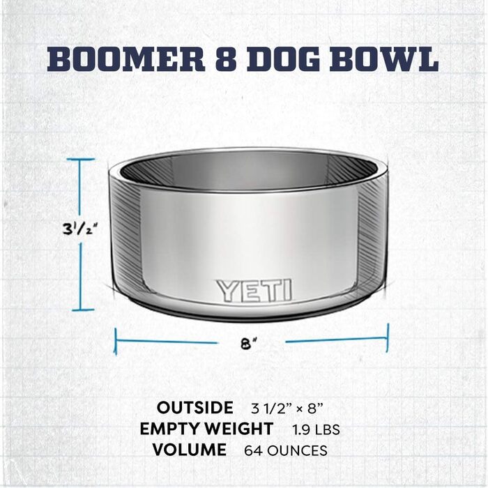 Миска для собак YETI Boomer 8 з нержавіючої сталі, 1,8 л, нековзка, бірюзова