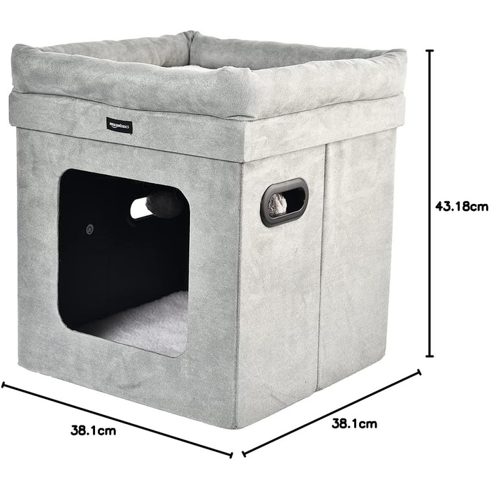 Складаний будиночок для котів Amazon Basics, 38x38x43 см, сірий