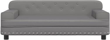 Крісло-ліжко для собак та котів з екошкіри, 90x53x30 см, сіре