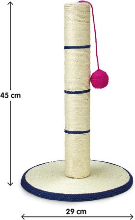 Кігтеточка для котів ARQUIVET з м'ячиком - біло-золота, 30x30x46 см, іграшка для котів (бежево-блакитна)