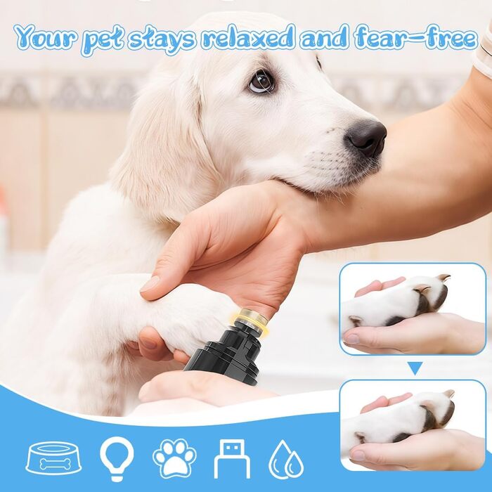 М'який шліфувальник кігтів для собак – тиха обробка кігтів для безстресових лап, ідеально підходить для собак, котів та кроликів