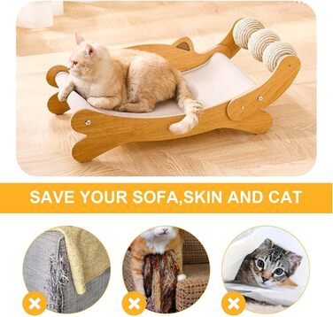 FUNACAY Дряпка для котів, іграшка-м'ячик, дряпка для кігтів - для природного догляду за кігтями