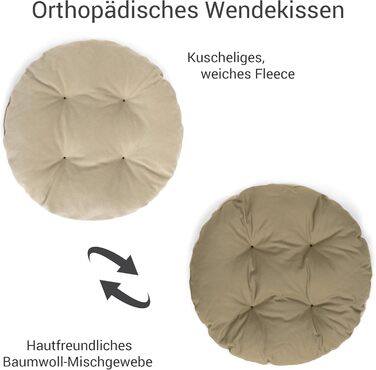 Кругле ліжко для собак Doctor Bark - м'яке, ортопедичне, для середніх собак, 50x40 см, Made in Germany (Королівський блакитний, Золотисто-коричневий)