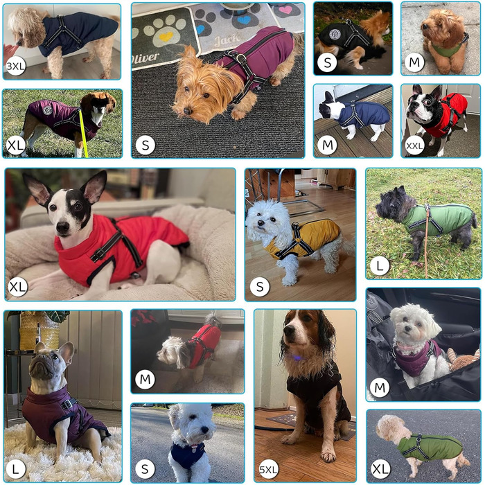 Зимова жилетка для собак - тепла бавовняна жилетка для собак з нагрудником, темно-синій, 3XL