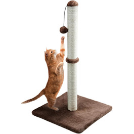 Котячий комплекс Дімака 86 см з сизалевим стовпом, когтеточка, заміна стовпа для когтеточки, когтешкребок з плюшем (темно-коричневий)