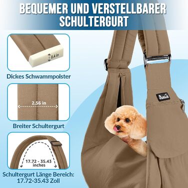 Сумка-переноска для собак SlowTon, водонепроникна, з регульованим плечовим ременем та передньою кишенею, L (для тварин 4,5-7,2 кг)