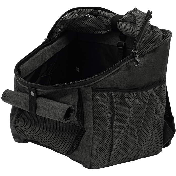 Корзина для велосипеда для собак, сіра, 7,5 кг, з ременями безпеки, дихаюча та міцна, функція рюкзака, 2 кишені