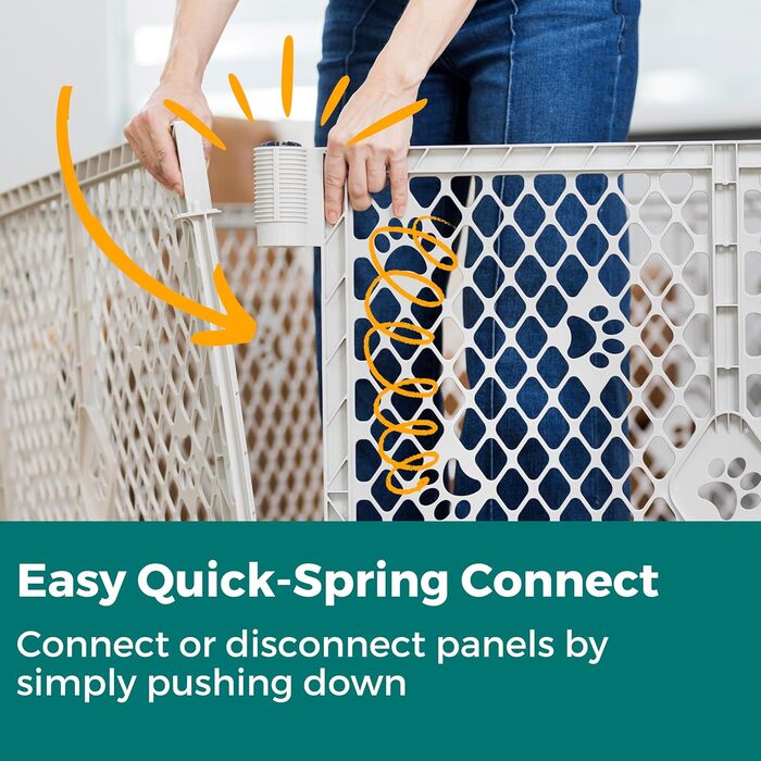 Клітка-вольєр для собак MyPet з 8 панелей, сірого кольору, довговічна та стійка до УФ-випромінювання, портативна, регульована, зручна для тварин, дружній дизайн (з розширенням на 2 панелі, дизайном 