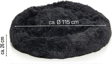 Крісло-лежанка для собак Wallace & Jones Sarnia XL - лежанка, подушка для собак, 115 x 115 x 26 см, темно-сірий