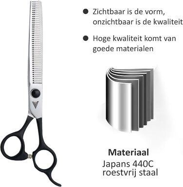 Професійний набір ножиць для грумінгу собак Achilles Pro Silver & Black 7 дюймів