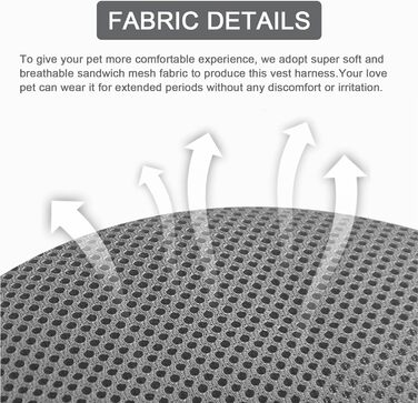 Шлейка для котів Skmeditec Katzengeschirr - безпечна жилетка для великих котів з світловідбиваючими смугами (Medium, Сірий)