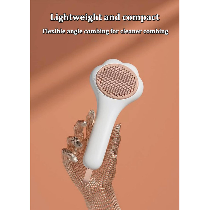 Щітка для котів та собак, видалення підшерстка, швидке прибирання, рожева