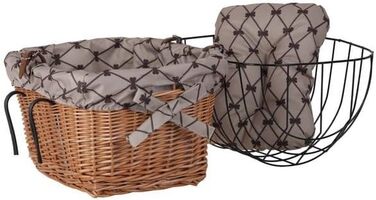 Ретро кошик для велосипеда з кришкою, плетіння з лози, переноска для тварин з підкладкою з тканини