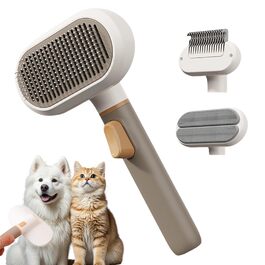 Щітка для тварин з неслизькою ручкою: для собак та котів, масаж, видалення ворсу, для дому, офісу