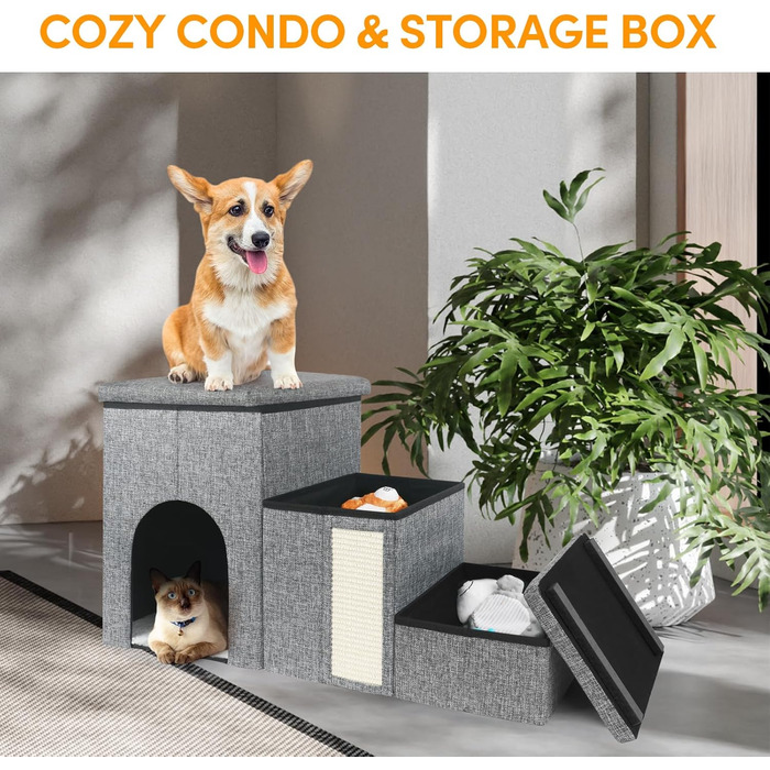 Сходинки для собак Petizer: регульована, складана, з коробкою для зберігання, для маленьких собак, кошенят та тварин