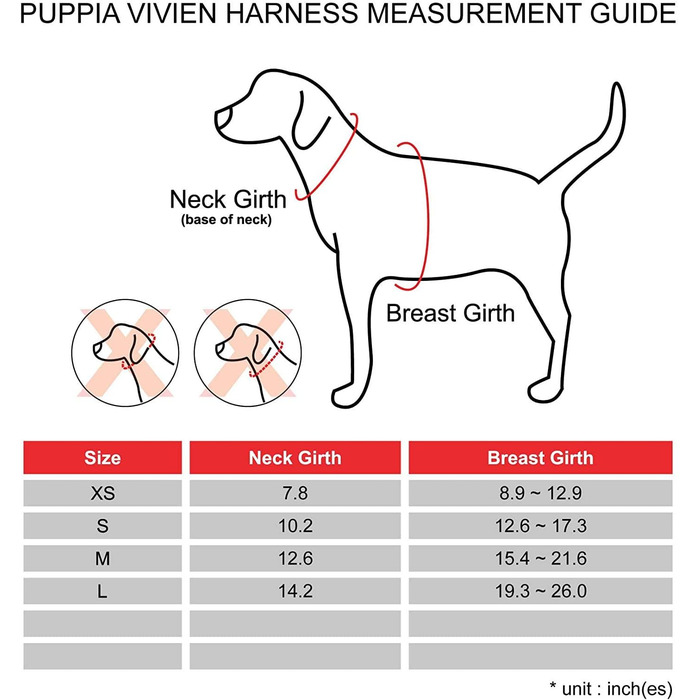 Шлея Puppia Vivien для малих собак, регульована, дуже м'яка, з картатою окантовкою, антивитяжна, також для цуценят, фіолетова, розмір S