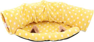Туннель-ліжко для котів Tubayia, жовтий - іграшка-лежанка для домашніх тварин