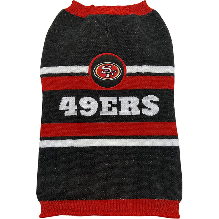 Теплий светр для собак NFL San Francisco 49ers, розмір XS, в'язаний, з логотипом команди, для великих і малих собак