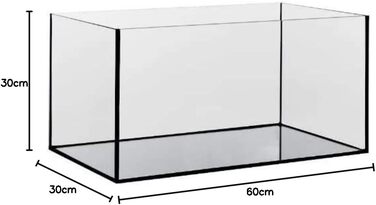 Акваріум скляний 60x30x30 см для риб, прямокутний