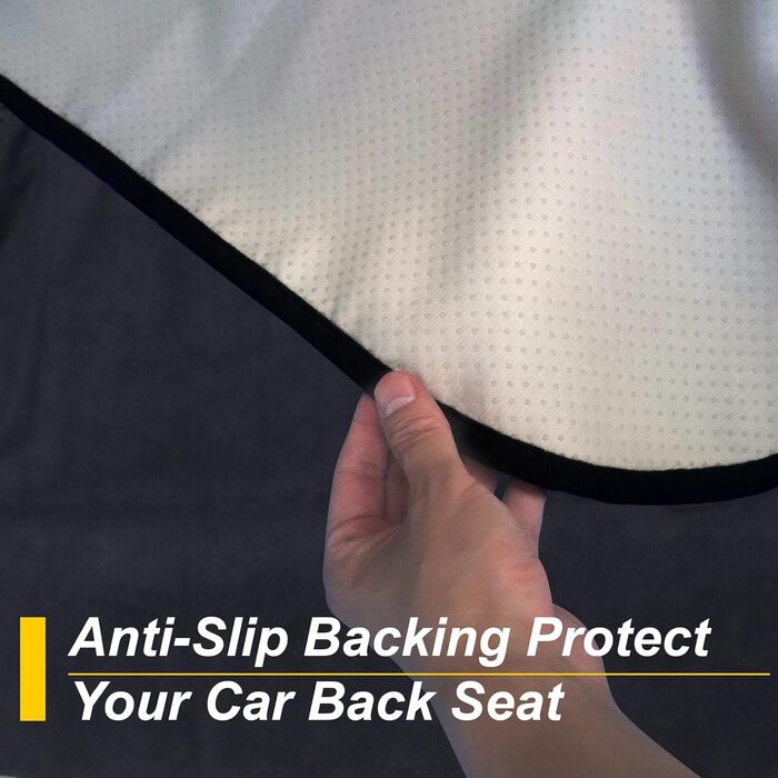 Водонепроникний чохол на сидіння заднього ряду авто: для собак, дітей, легкових, вантажних, SUV (чорний)