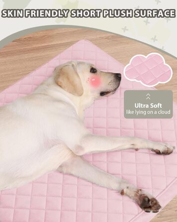 Ортопедичні лежанки для собак великих порід, водовідштовхувальні, знімний, пральний чохол та антиковзаюча підкладка, стегане ліжко для собаки, 119 x 73 см, рожевий колір