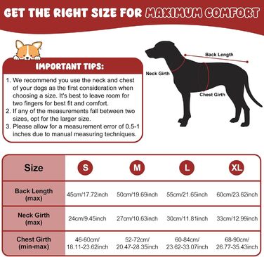 Водонепроникна куртка для собак, світловідбиваюча, вітрозахисна, тепла зимова куртка з м'яким флісовим підкладкою для собак маленьких та великих порід, для активного відпочинку, кемпінгу та походів у холодну погоду, червона (розмір S, спина 45 см)