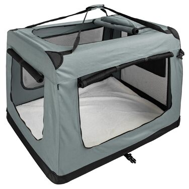 Складний переноска для собак Petigi S (50x35x36 см) – сумка-бокс для авто, котів, собак, кроликів, темно-сіра