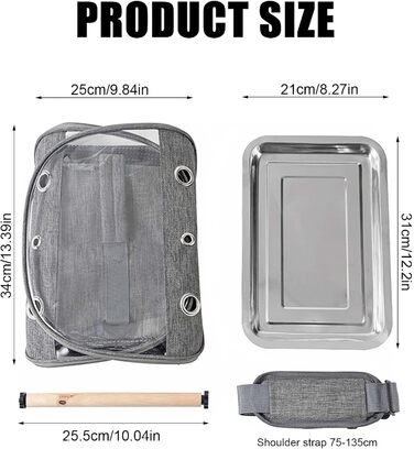 Транспортна сумка для птахів Asfrode з підставкою та металевим підносом: для папуг, канарек, хвилястих та корел