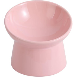 Підвищена годівниця для котів, керамічна - миска для води та їжі, анти-блювотний дизайн, 550 мл, білий колір