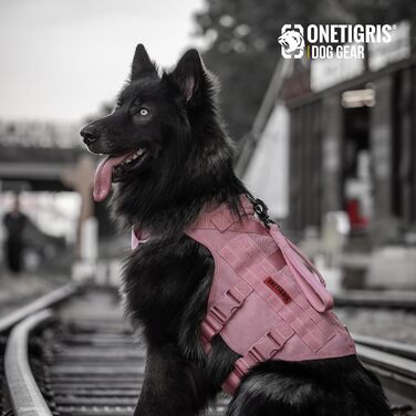 Шлея для собак OneTigris AIRE MESH XL, рожевий, без натягу, регульована, дихаюча, для великих та середніх порід, з двома ручками, безпечний нагрудник