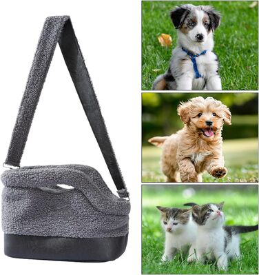 Транспортна сумка для котів та собак | Водонепроникна, м'яка переноска | З безпечним кріпленням ременем | Для малих та середніх порід | Сірий колір