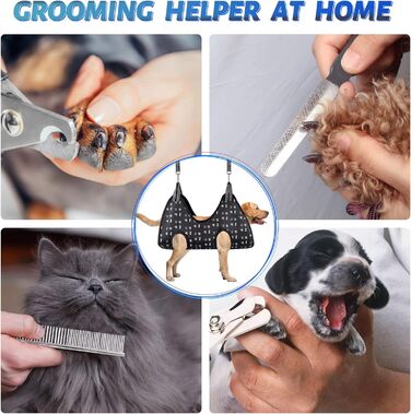 Гамак для собак ATESON для догляду за кігтями (XL, 36.3 кг) - гамак-слінг для стрижки кігтів, пилка для кігтів, гребінець для тварин