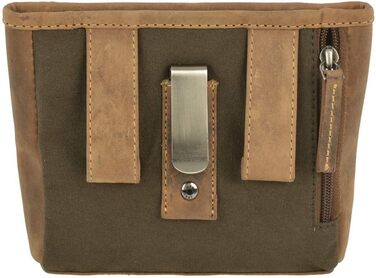 Сумка для ласощів Greenburry для собак та коней з натуральної шкіри, вінтажний колір антик-браун, з кільцем для кріплення до ременя та кліпсою