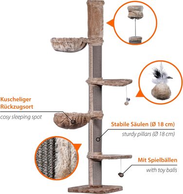 Котячий когтетоп Dobar® Premium з дерева, великий, 35x60x100 см (Biggy)
