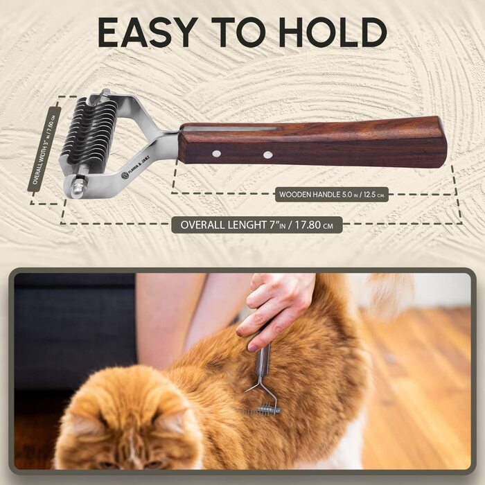 Гребінець для догляду за підшерстям собак, котів та домашніх тварин FLAMIA & JABZ (14 лез)