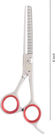 Професійна ножиця для филирування з гачком, 15.2 см, з регулюванням напруження, нержавіюча сталь, для текстурування волосся, з кільцями для пальців