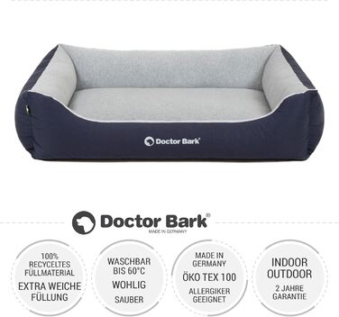 Ліжко для собак Doctor Bark Kleine Hunde - зручне та м'яке, з можливістю прання, міцне, зелений колір (XL, 110x85 см)