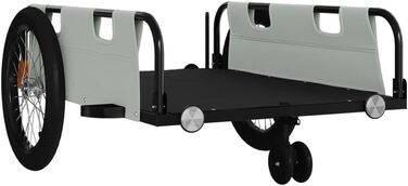 Причіп для велосипеда, вантажний, сірий, 135 x 68 x 37 см