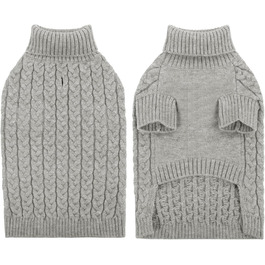 Теплий в'язаний пуловер для собак CITE TOILE різних розмірів, сірий