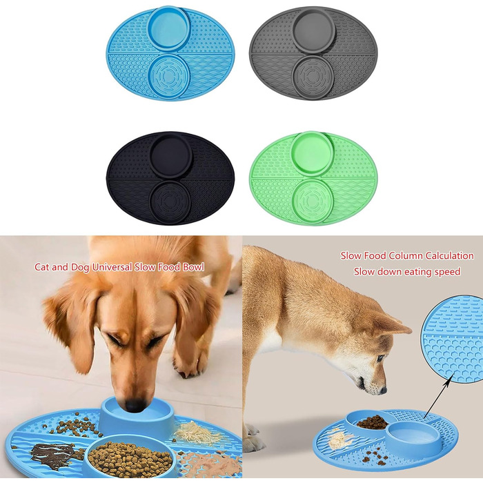 Килимок для повільного годування домашніх тварин Greabuy: для собак, котів, силікон, покращує травлення, зелений