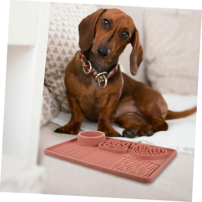 Килимок для собак та котів з присосками, силікон харчового класу, анти-слиз, для повільного годування, нековзний, яскравий, для тварин