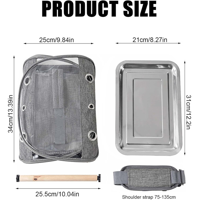 Транспортна сумка для птахів Asfrode з підставкою та металевим підносом: для папуг, канарек, хвилястих та корел