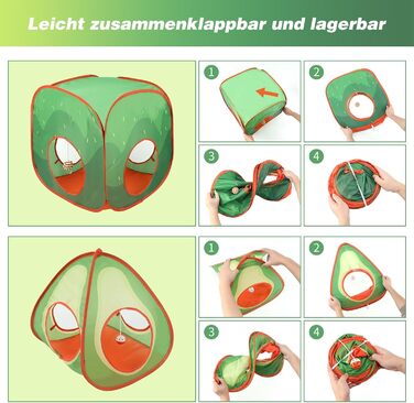 Тунель для котів RANYPET 3 в 1: інтерактивна іграшка, намет-тунель, з пакетом для зберігання. Підходить для котів, кошенят, кроликів та інших дрібних тварин.