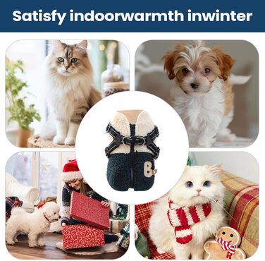 Теплий зимовий нашийник для собак з флісовою підкладкою - нашийник для цуценят з отвором для шлейки - для маленьких та середніх собак, осінь, прогулянки, зелено-білий