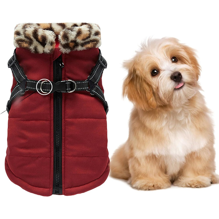 Зимова куртка для собак з інтегрованим шлейкою, світловідбиваючі смуги, розмір XXL, ізольована