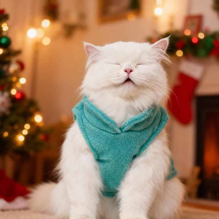 Пуловери для собак та котів, комплект 2/3 шт. Теплі, м'які, з кільцем D. Розмір L (Сірий+Зелений+Блакитний)