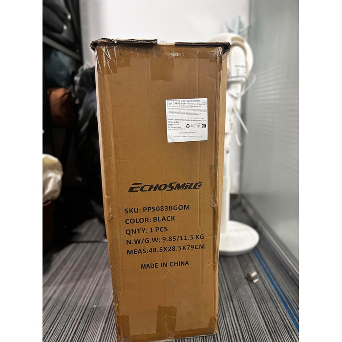 Візок для собак та котів EchoSmile 20 кг, 4-в-1, чорний: складаний, з колесами 360°, сітчастими вікнами