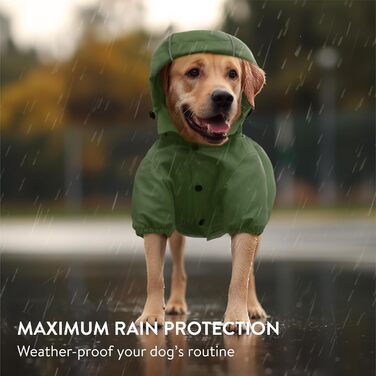 Дощовик для собак Navaris - водонепроникний дощовик для собак, зелений (XL)